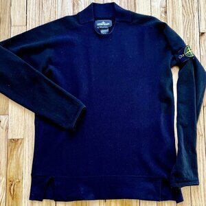 STONE ISLAND MEN'S  COMPASS BADGE LANA WOOL COLLAR SWEATER/ JUMPER - SIZE M NEW